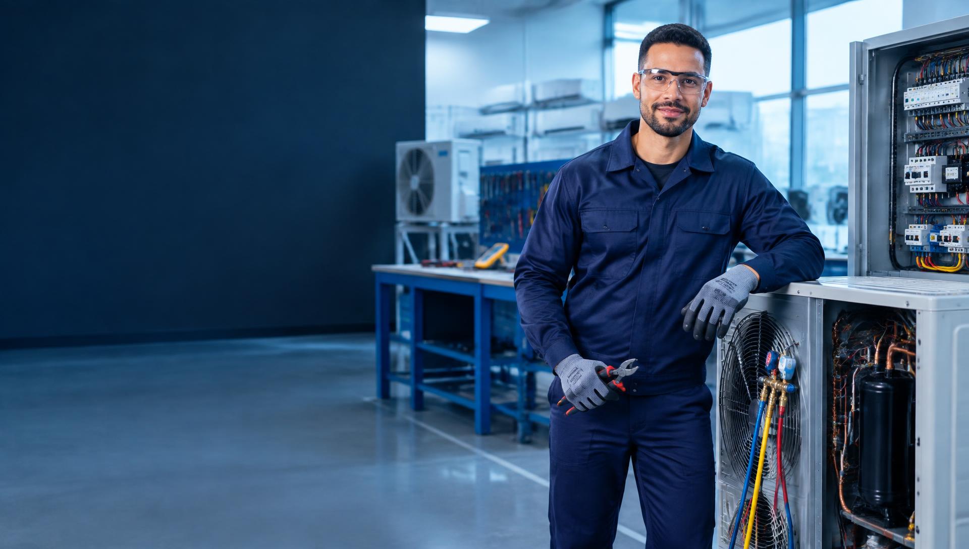 Profissional técnico em laboratório de refrigeração e eletrotécnica